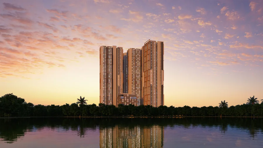 Lakescape towers by the lake