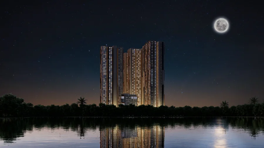 Lakescape at night